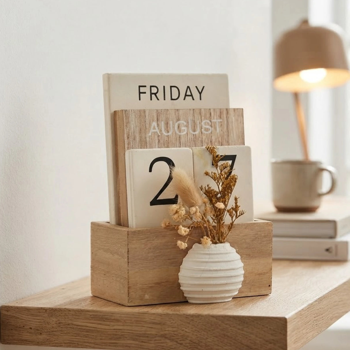 table wooden calendar white & skin 6"x5" china