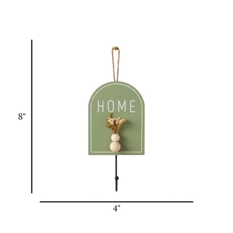 key hook wooden 1s home green 8"x4" china
