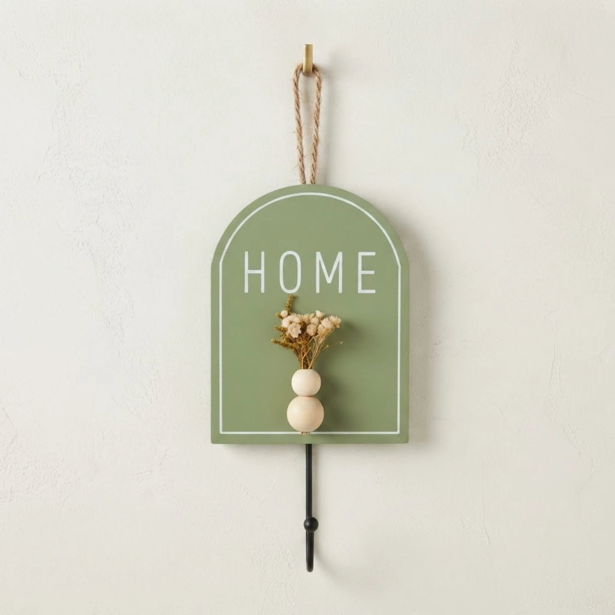 key hook wooden 1s home green 8"x4" china