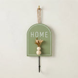 key hook wooden 1s home green 8"x4" china