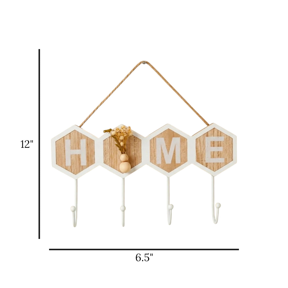 key hook wooden 4s home white & skin 12"x6.5" china