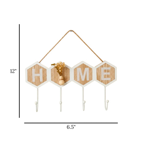 key hook wooden 4s home white & skin 12"x6.5" china