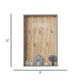 key hook wooden 5s rectangular home 12"x8" china