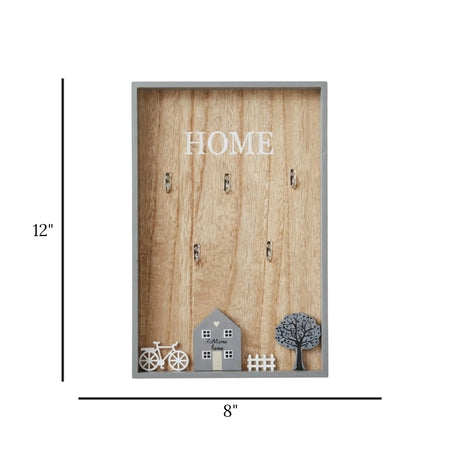 key hook wooden 5s rectangular home 12"x8" china