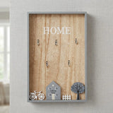 key hook wooden 5s rectangular home 12"x8" china