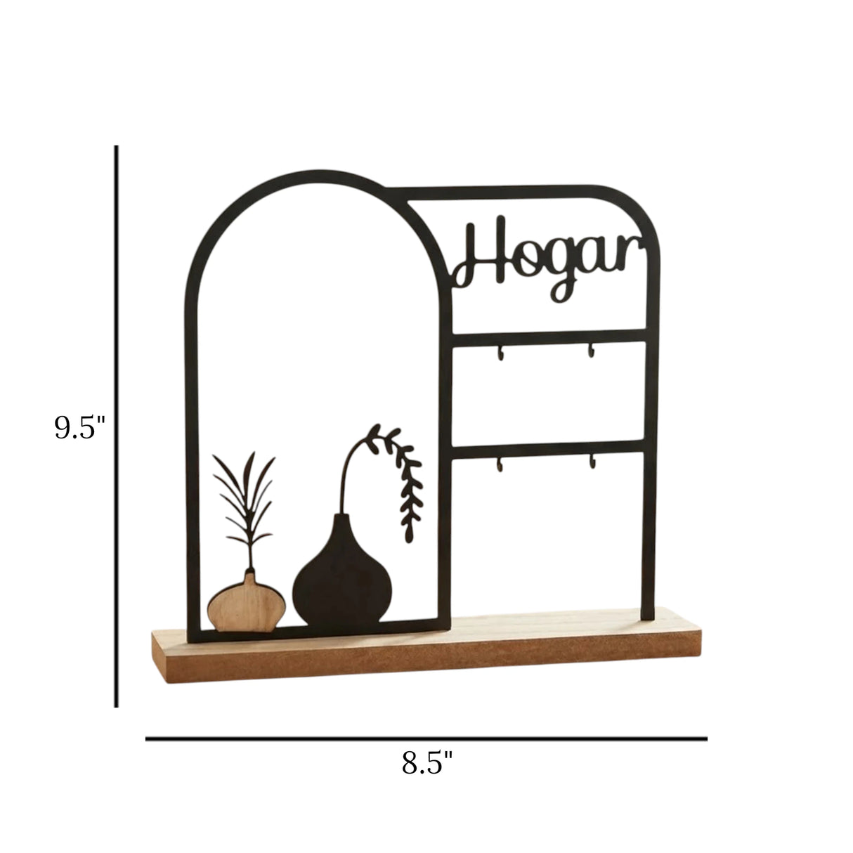 metal clender arch hogar black 8.5"x9.5" china