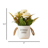 plastic flower pot jasmine off white 9.5''x4'' china