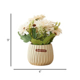 ceramic flower pot gerbera daisy  off white 9''x4'' china