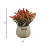 ceramic flower pot faux tail orange 9''x4.5'' china