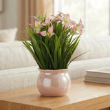 ceramic flower pot tulip pink 10''x4'' china