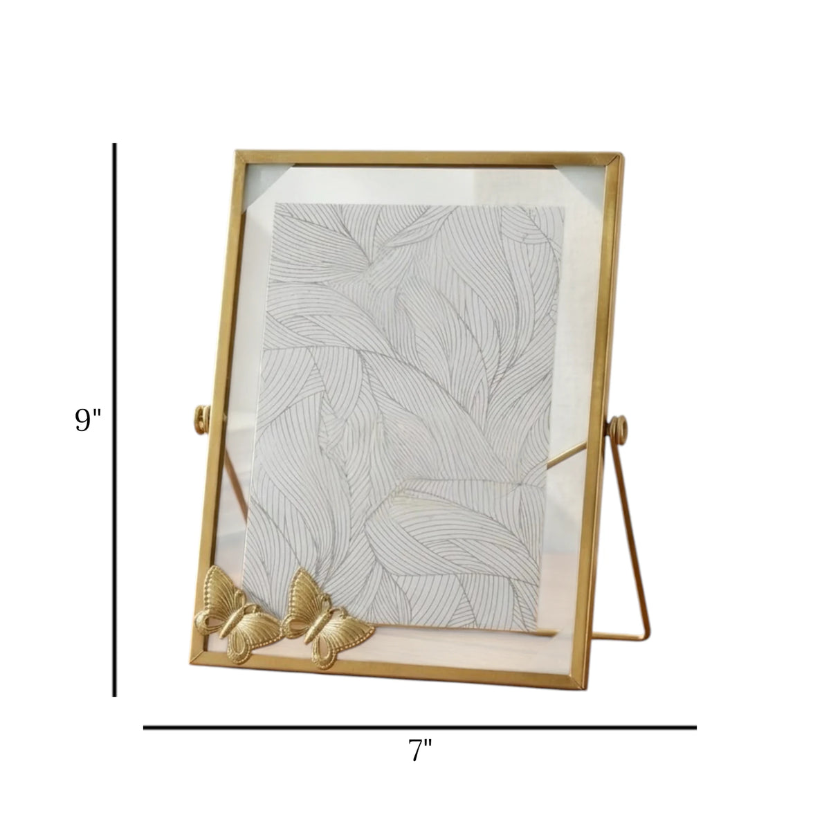 metal photo frame rectangle golden 9"x7" china