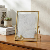 metal photo frame rectangle golden 9"x7" china