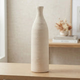 ceramic vase lines white 10''x3'' china