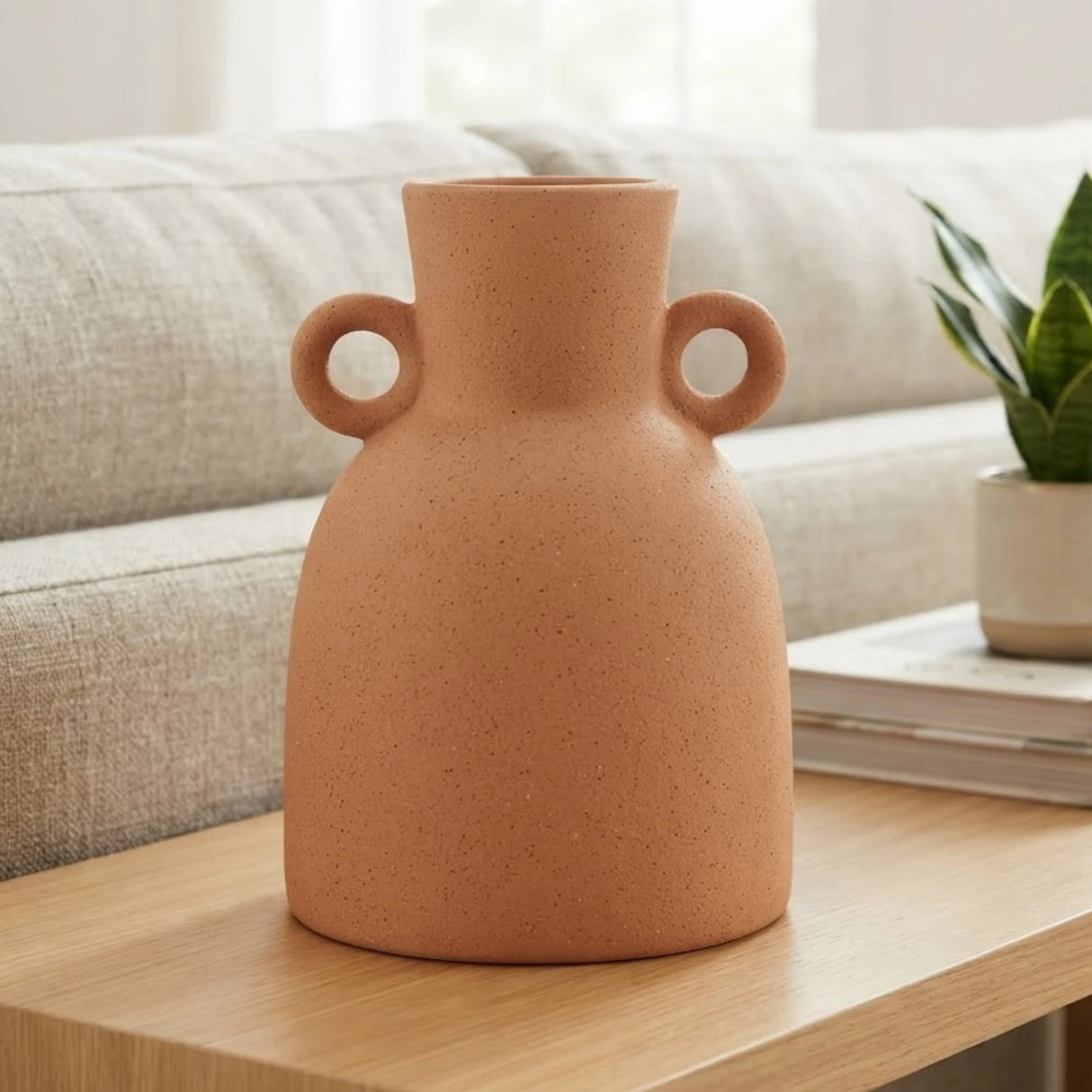 ceramic vase terracotta brown 8.5''x6'' china