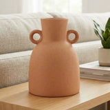 ceramic vase terracotta brown 8.5''x6'' china