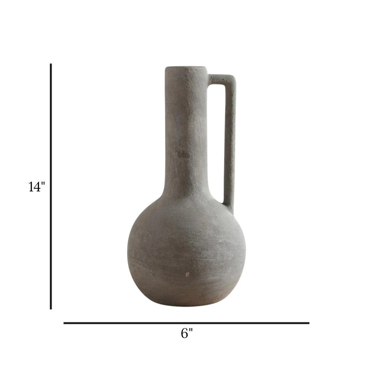 ceramic vase ciri grey 14''x6'' china