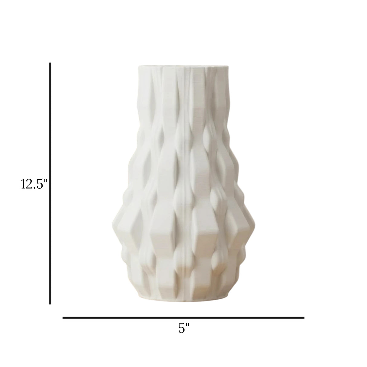 ceramic vase 3d blocks white small 12.5''x5'' china