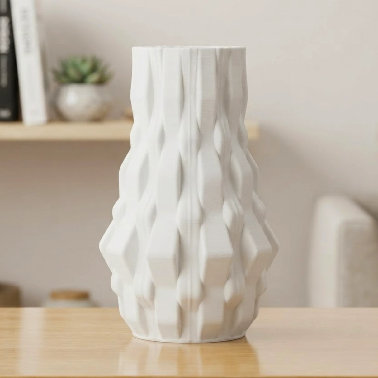 ceramic vase 3d blocks white small 12.5''x5'' china