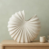 ceramic vase seashell white small 9.5''x9.5'' china