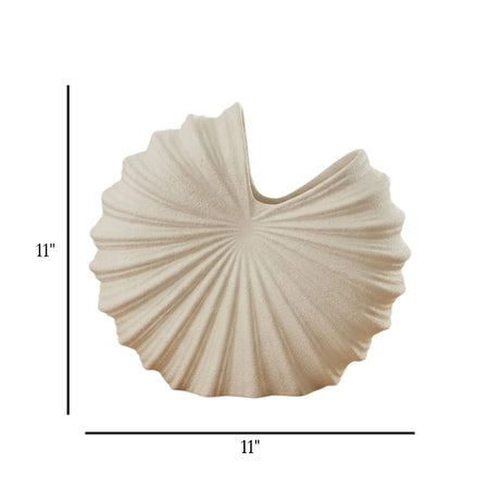 ceramic vase seashell white large 11''x11'' china