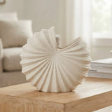 ceramic vase seashell white large 11''x11'' china