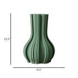 ceramic vase 3d vertical lines zinc 13.5"x9.5" china