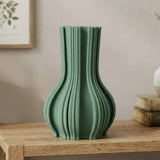 ceramic vase 3d vertical lines zinc 13.5"x9.5" china
