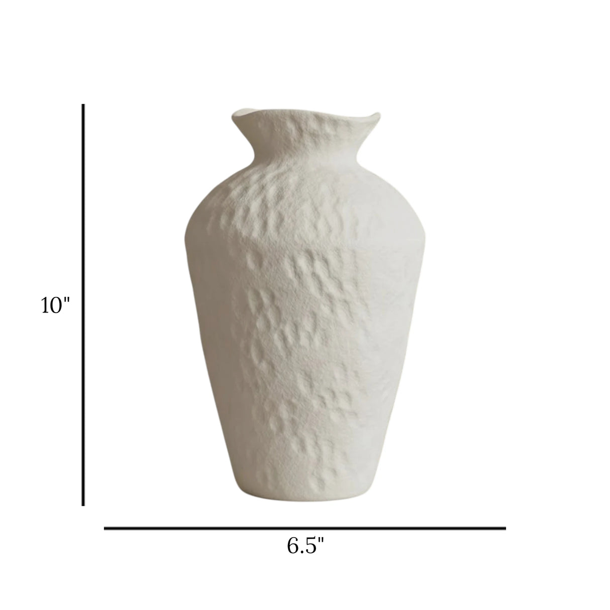 ceramic vase dots white large 10''x6.5'' china