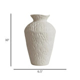 ceramic vase dots white large 10''x6.5'' china