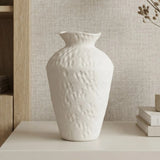 ceramic vase dots white large 10''x6.5'' china