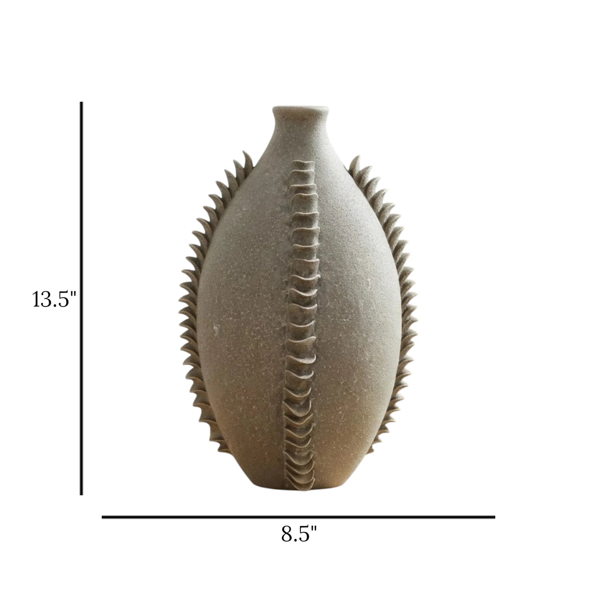 ceramic vase embossed pangolin dusty 13.5"x8.5" china
