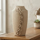 ceramic vase sculpted leaves dusty small 11.5''x6'' china