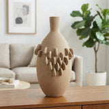 desert pebble vase light brown 14.5"x8" china