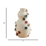 ceramic olphe sculptured pottery vase white large 13"x7" china