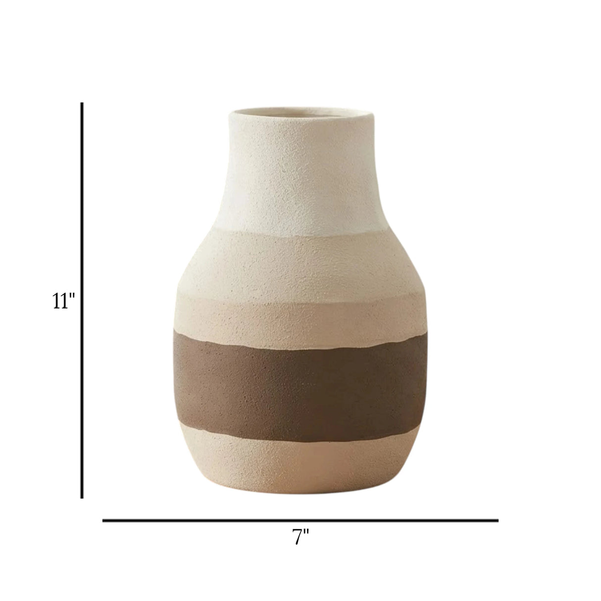 ceramic vase round bellied 2 tons dusty 11"x7" small china