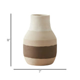 ceramic vase round bellied 2 tons dusty 11"x7" small china