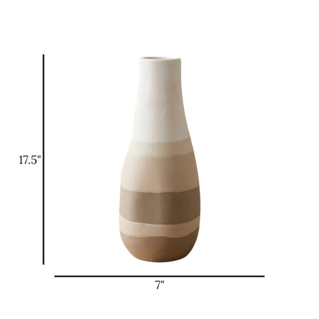 ceramic vase bellied 2tone dust large 17.5''x7'' china