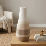 ceramic vase bellied 2tone dust large 17.5''x7'' china