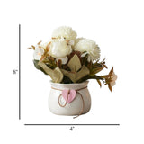 ceramic flower pot daisy white 8"x4" china