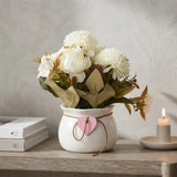 ceramic flower pot daisy white 8"x4" china
