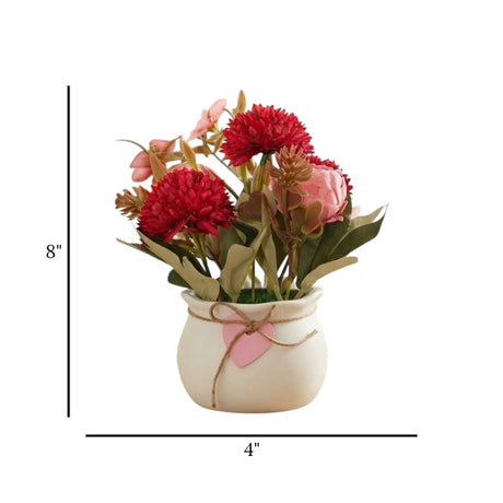 ceramic flower pot daisy red 8"x4" china