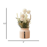 ceramic flower pot pompom white 9.5"x4" china