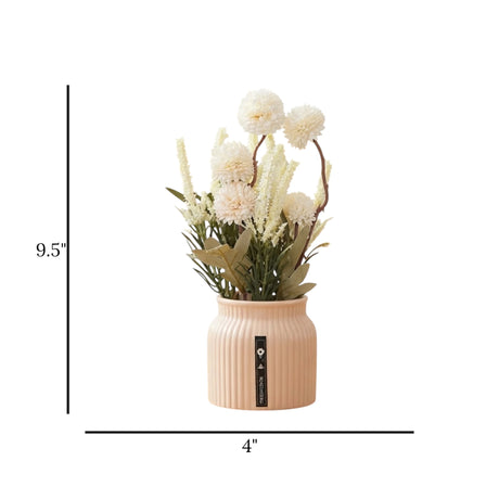 ceramic flower pot pompom white 9.5"x4" china