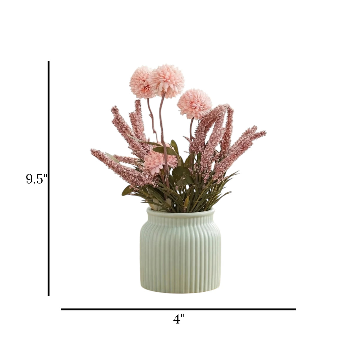 ceramic flower pot pompom peach 9.5"x4" china
