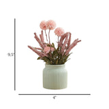 ceramic flower pot pompom peach 9.5"x4" china