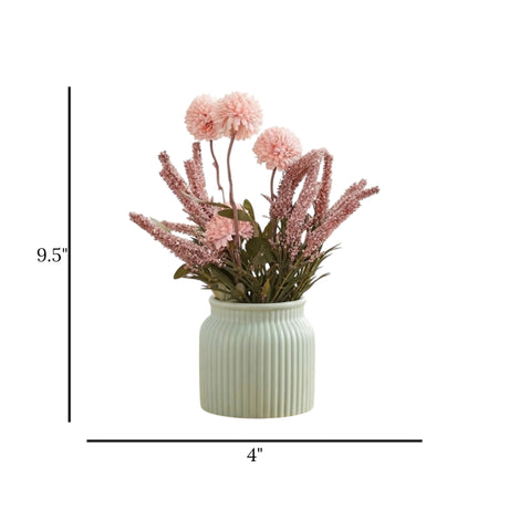 ceramic flower pot pompom peach 9.5"x4" china