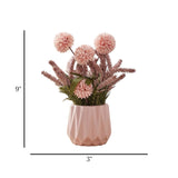 ceramic flower pot pompom peach 9"x3" china