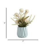 ceramic flower pot pompom white 9"x3" china