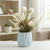ceramic flower pot pompom white 9"x3" china