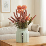 ceramic flower pot pompom orange 9.5"x4" china